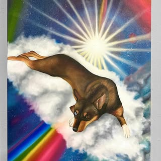 Laika, my star child💖🌈 
.
.
.
Oil on canvas