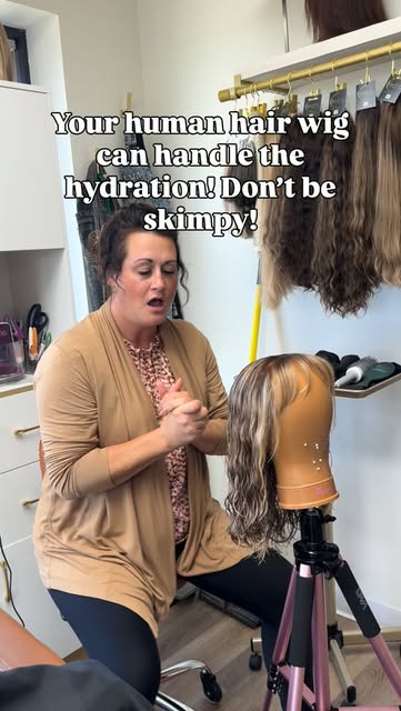 Our leave-in conditioner and amethyst oil are perfect to hydrate your human hair wigs! Get yours tod
