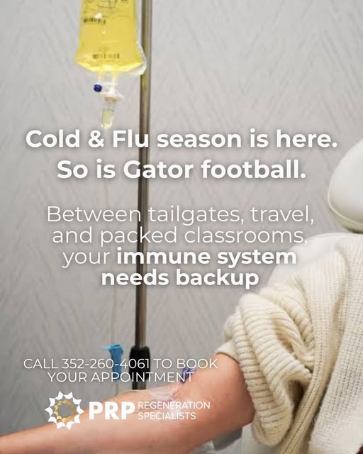 🤧 Flu season + Gator football season = the perfect storm. Between travel, tailgates, and packed cla