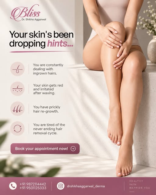 Stop ignoring the signs! 🛑 
It’s time to break up with your razor and say goodbye to waxing woes.

