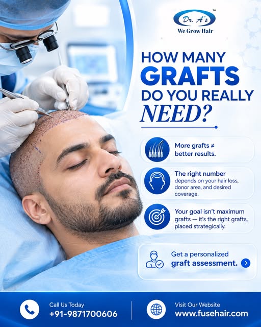 More grafts don’t always mean better results. 

Your ideal graft count depends on your hair loss, do