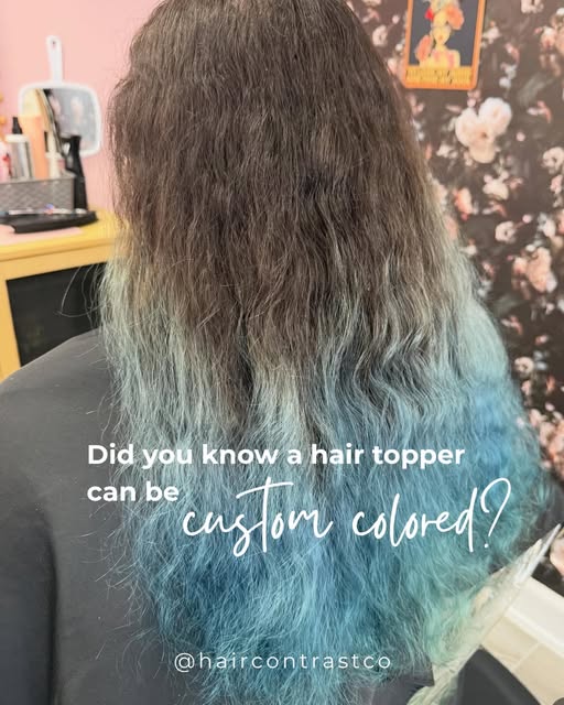Did you know a hair topper can be custom colored? 💙

This topper was custom colored by @hairby.emil