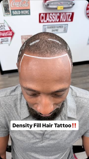 My guy traveled in for a density fill Hair Tattoo!! His goal was to enhance his hair and to give it 
