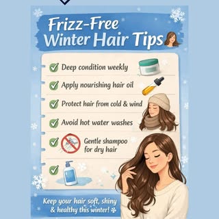 Tired of frizzy, rough winter hair? ❄️

✔ Deep condition weekly
✔ Apply nourishing oil
✔ Protect hai