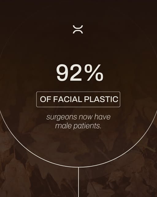 Ninety two percent of facial plastic surgeons now have male patients, and they're seeing more men un