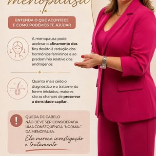 Queda de cabelo NÃO deve ser considerada uma consequência NORMAL da menopausa, ela merece atenção, i