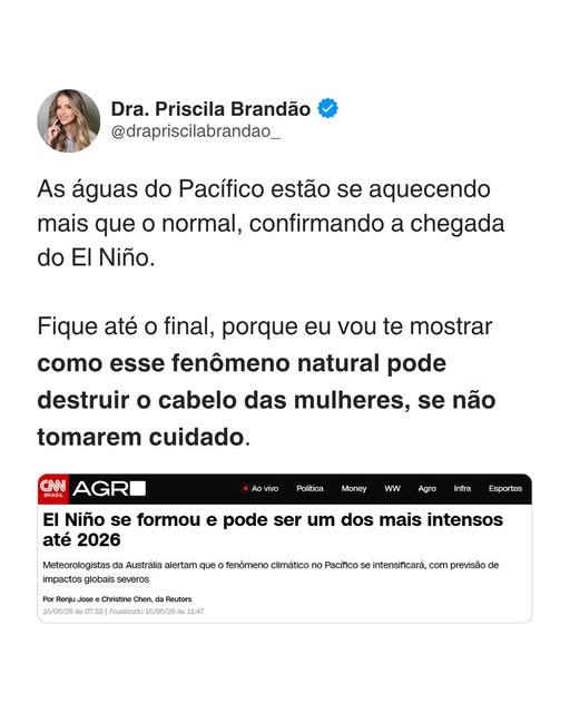 O El Niño intensifica o calor e a seca, e esse estresse climático pode fragilizar o fio, inflamar o 