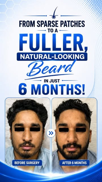 🧔✨ Patchy beard growth holding back your confidence?

Watch this incredible 6-month beard reconstru