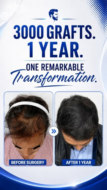 ✨ 3000 Grafts. 1 Year. One Remarkable Transformation.

Witness this natural hair restoration journey