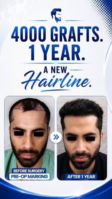 ✨ 4000 Grafts. 1 Year. A New Hairline.

Witness this incredible hair restoration transformation at D