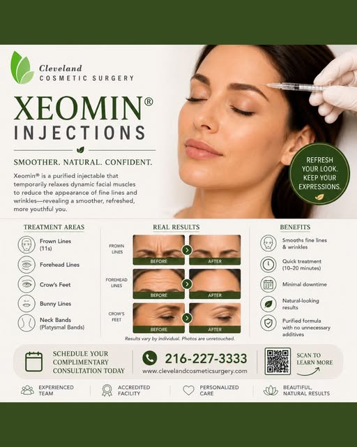 ✨ Smooth the lines—not your personality.

Xeomin® is a uniquely purified wrinkle relaxer that soften
