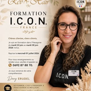 Chères clientes, chers clients,

Je serai en formation I.C.O.N France dans l’Hexagone du mardi 23 ju