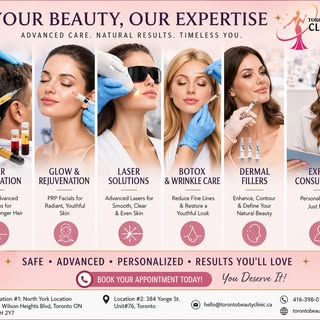 ✨ Skin & Hair Care Solutions – All Under One Roof

📍 Visit Toronto Beauty Clinic and let our expert