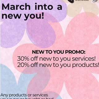 March into a new you next month with this promo! Been wanting to try a treatment? Or some new produc