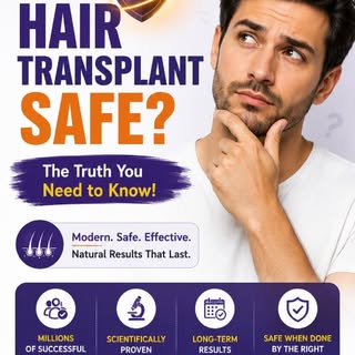 🔍 IS HAIR TRANSPLANT SAFE?

One of the biggest fears people have before considering a hair transpla