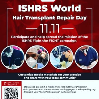 Hoje, 11 de novembro, é o primeiro dia do Hair Transplant Repair Day (Dia Mundial do Transplante Cap