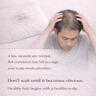 Noticing more hair on your pillow? 😟

A few strands are normal.
But consistent hair fall is NOT.

D