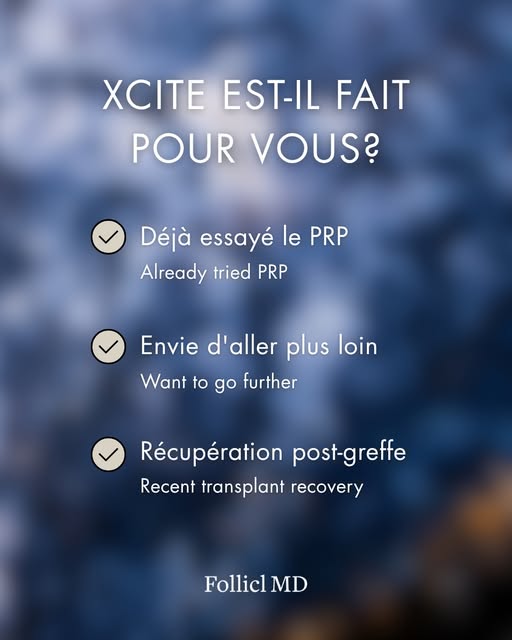 Les exosomes Xcite sont-ils faits pour vous?
✅ Vous avez déjà essayé le PRP
✅ Vous voulez pousser vo