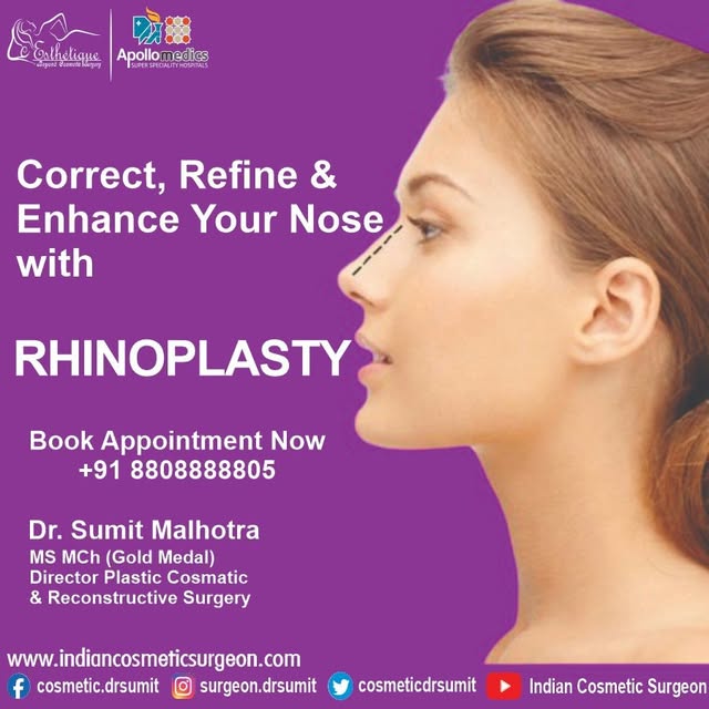 ✨ *Redefine Your Profile with Expert Rhinoplasty Care* ✨

At *Apollomedics Super Speciality Hospital