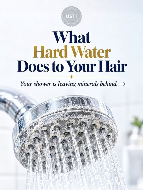 Hard water does more than leave spots on your shower. It can leave minerals behind on your hair too.