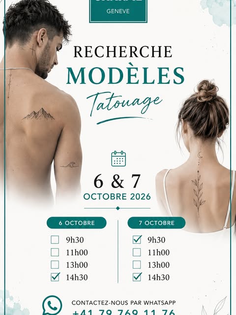 Recherche de modèles tatouage – 6 & 7 octobre 2026

Dans le cadre d’une formation, nous recherchons 