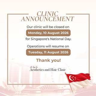 A heads-up before the long weekend.
 
The clinic will be closed on Monday, 10 Aug in lieu of Nationa