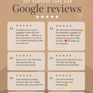 Våre Google reviews ⭐️⭐️⭐️⭐️⭐️

#strømmen #frisør #parykkmaker #hårdel #farge