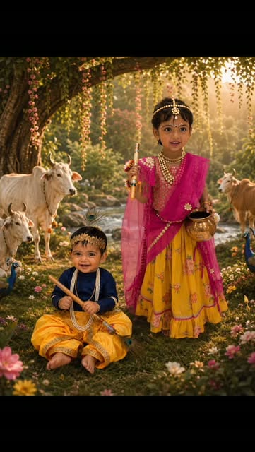 Radha & Krishna — Where Two Become One 🌸🦚

Radha is not merely the beloved of Krishna.
She is His 