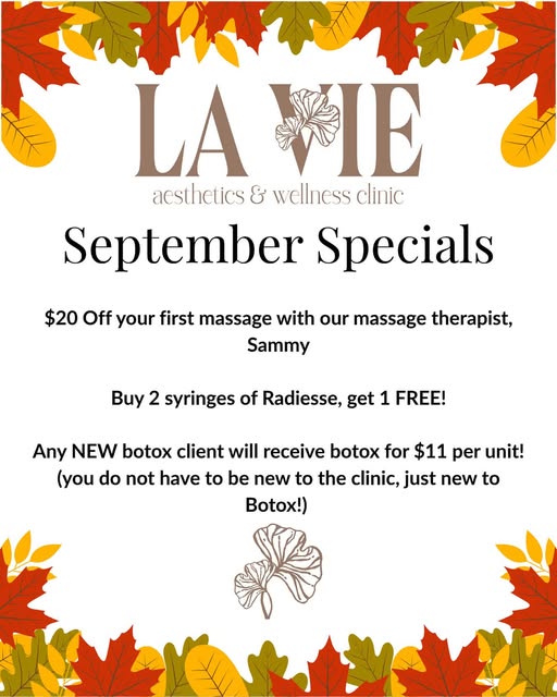 ✨ SEPTEMBER SPECIALS ARE HERE! ✨
Treat yourself this month with savings on some of our favorite serv