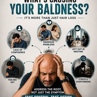 😔 Baldness is not just about losing hair… it can affect your confidence, relationships, career, and