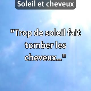 🌞 Le soleil est-il vraiment le coupable de votre perte de cheveux? 
#SoleilEtMythes #CheveuxAuSolei