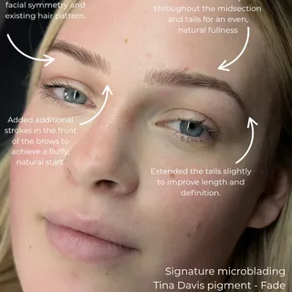 Watch the process 🌿
microblading — every stroke placed with precision using an 18C blade and Tina D