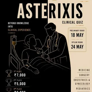 CONCOURSE & INQUIZZITIVE present ASTERIXIS – THE CLINICAL QUIZ, by BJ Medical College, Ahmedabad.
Wh