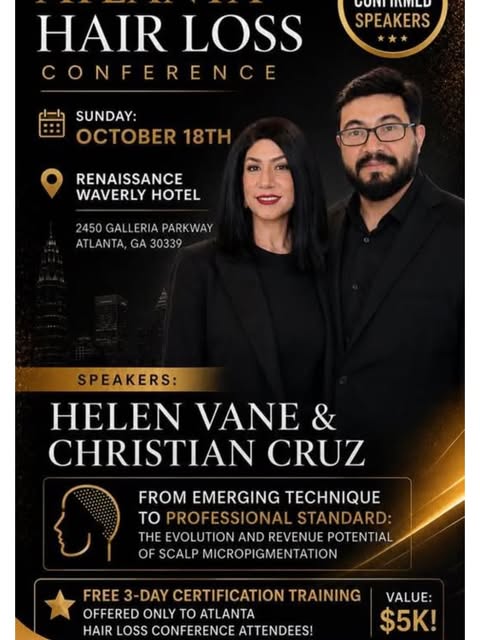 Atlanta Hairloss Conference is coming up and all attendees will be a to take a 5k micro pigmenting c