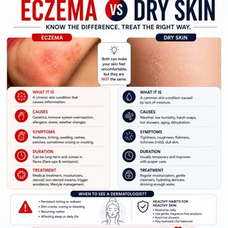 Eczema and dry skin may look similar, but they are not the same condition.

While dry skin is often 