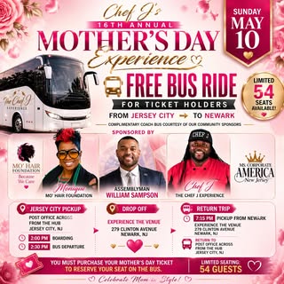 🌸 Jersey City, we’re bringing the celebration to you! 🌸

For the 16th Annual Mother’s Day Experien