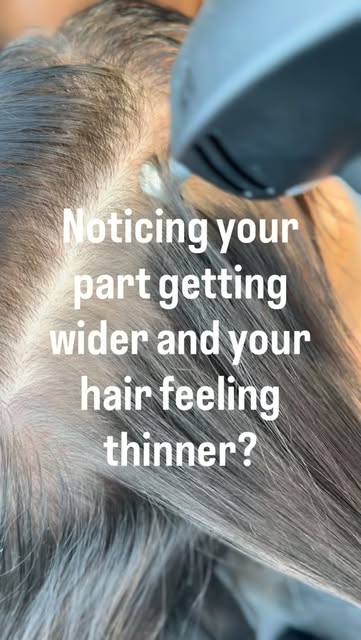 If you’re noticing more of your scalp, a wider part, or your hair just doesn’t feel as full as it us