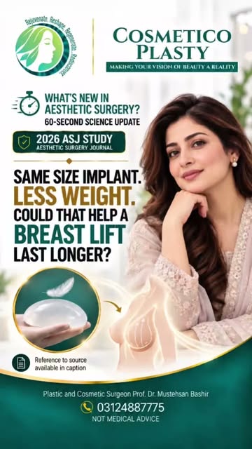 Same size implant. Less weight. Could it help a breast lift last longer?
A 2026 Aesthetic Surgery Jo