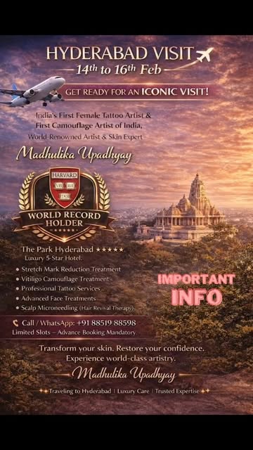 Hyderabad, get ready for an iconic transformation! ✨
World-renowned artist & skin expert Madhulika U
