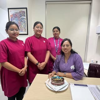 Celebrating National Dermatology  Day with my team ...😍😊🎂🎉