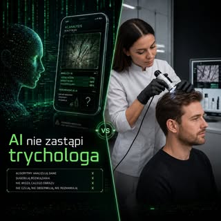 🤖 Czy AI może pomóc w zrozumieniu problemów z włosami? Tak.
Czy może zastąpić trychologa w prawidło