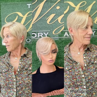 I had so much fun creating this custom color and unit! The client is a first-time wig wearer, and se