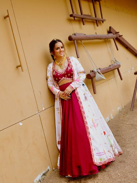 This beautiful outfit is inspired by Lord Krishna, designed with intricate detailing and exquisite c