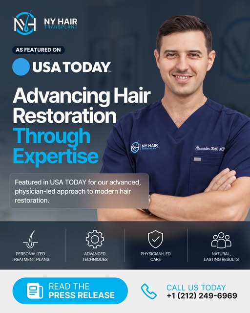 A physician-led approach to hair restoration, now featured in our latest press release on USA TODAY.