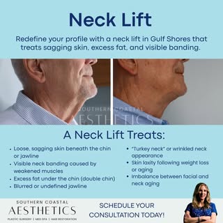 Say goodbye to sagging skin, excess fat, and visible banding with a precision neck lift in Gulf Shor