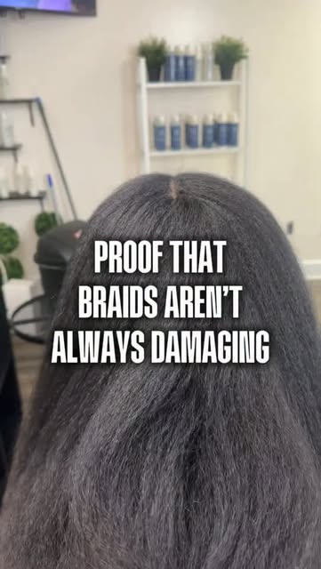 Her go-to style is small knotless butt length 😅 a butt length braid style hate to see her coming! 
