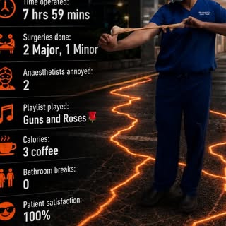STRAVA ❌ STARVING ✅ 

Strava says rest day. The OR says otherwise.

#plasticsurgery #medico #surgeon