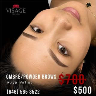 Experience the Art of Ombré / Powder Brows at Visage New York. Achieve beautifully defined, soft, na