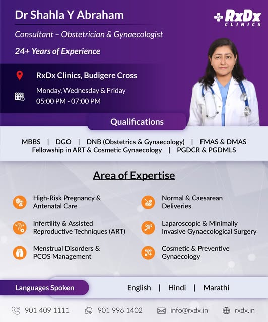 Dr Shahla Y Abraham is a Consultant Obstetrician & Gynaecologist with over 24 years of experience. S