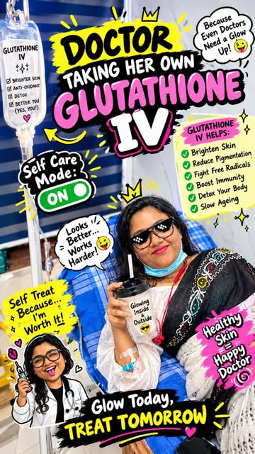 Self Care Mode: ON 🩺✨

"ഡോക്ടർ സ്വന്തമായി ഗ്ലൂട്ടത്തയോൺ എടുക്കുമോ?" എന്ന് പലരും ചോദിക്കാറുണ്ട്. ദാ,